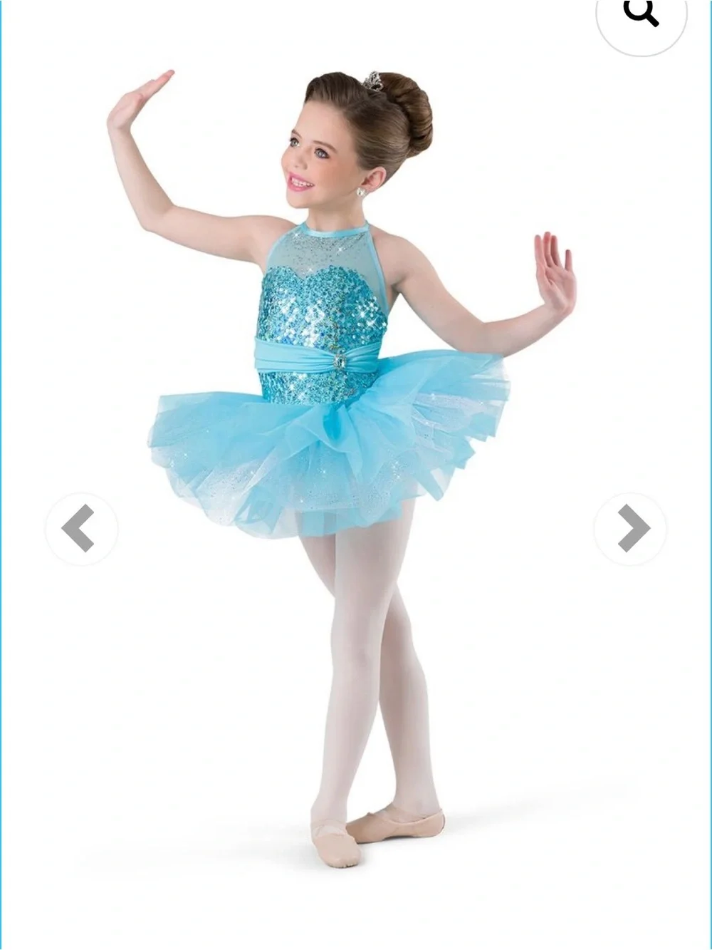 Dancing on Air Sparkling Aqua Fringe and Tutu Dance Costume - Size: LC